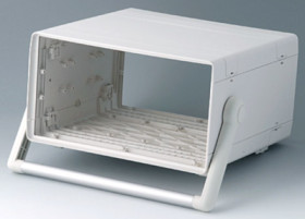 19 inch enclosure, 42 HP, (W x H x D) 260 x 143 x 250 mm, ABS, gray white, A0234470