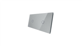 Livolo Srebrny Metalizowany Panel Szklany 1+1 7011-64