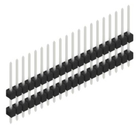 Pin header, 20 pole, pitch 2.54 mm, straight, black, 10050984