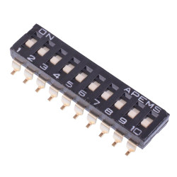 DMR10TV/TR APEM 10-Way Surface Mount 2.54mm DIP Switch SPST