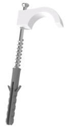 Obejma do rur elektroinstalacyjnych z kołkiem rozporowym typ OP-1K biały UV /100szt./ 68510