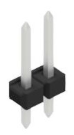 Pin header, 2 pole, pitch 2.54 mm, straight, black, 10058337