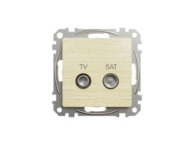 SEDNA DESIGN & ELEMENTS Gniazdo antenowe TV/SAT przelotowe (10dB) brzoza SDD180478S SCHNEIDER ELECTRIC
