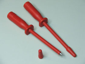 Końcówka pomiarowa 20.164.1czerwona igła ostra/gn.ban.4mm 10A/1000V