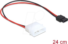 82913 Power Cable Molex 4 pin plug to Slim SATA 6 pin receptacle 24.5