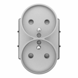 Moduł - Gniazdo elektryczne Schuko podwójne - szary - Tawoia Glass