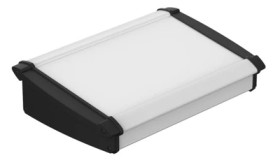 ABS/aluminum enclosure kit, (L x W x H) 181.2 x 250 x 68.2 mm, nature/black (RAL 9005), IP54, 92865250.HMT1