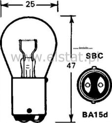 Żarówka samochodowa 12V P21/5W ( stop ) 2-włókna