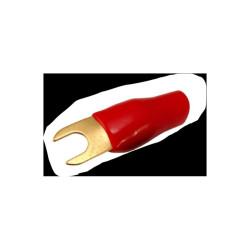 Konektor widełkowy M8 złoty MRS 2GA /na kabel 35mm2 / 1szt czerwony 001188