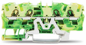 4-wire protective earth terminal, spring-clamp connection, 0.5-6.0 mm², 1 pole, 22 A, 8 kV, yellow/green, 2004-1407
