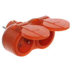 Rozgałęźnik podwójny IP44 pomarańczowy R-270P W-97745 Plastrol