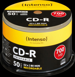1801125 Intenso CD-R 700 MB/80 min, 50x, printable