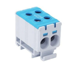 Blok rozdzielczy ‑ odgałęźny 2 ‑ polowy 2,5-35mm2 niebieski montaż płaski FJ-E35/2/B 1000052