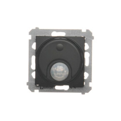 Simon 54 Łącznik z czujnikiem ruchu z przekaźnikiem z zab. (moduł) 8(2)A 230V czarny mat do instalacji 3-przew. DCR11P.01/49