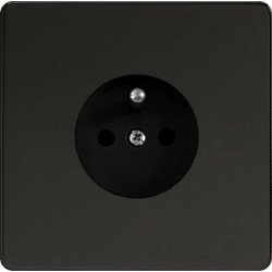 Varilight Metal gniazdo czarny mat B/K bez kołnierza wewnętrznego Linia Metal 16A 250V stal nierdzewna przesłony torów prądowych