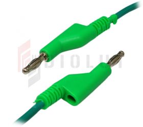 Przewód pomiarowy silikonowy zielony 2x BANAN + gniazdo 4mm (M+F)