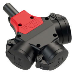 Rozgałęźnik gumowy 10/16A 2 P+Z pełna guma z zabezpieczeniem bocznym VDE+zatyczka 1-faz.IP44 25322-s PCE