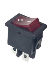 Przełącznik kołyskowy Wł.-wył. podświetlany 12A DPST Czerwony IP20 Kwadrat RS PRO