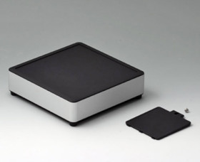 Aluminum enclosure, (L x W x H) 140 x 140 x 40 mm, black (RAL 9005), IP40, ES143059