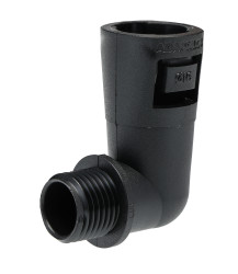 Łącznik do kanałów kablowych Adaptaflex gwint M16 16mm Kolanko 90° Nylon 66 IP66 Czarny