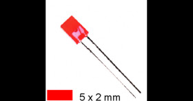 LED - 5 x 2mm rectangular RED - unbranded