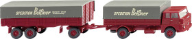 Wiking 041203 H0 Model ciężarówki Henschel Przyczepa platforma HS 14/16 Spedition Beissner