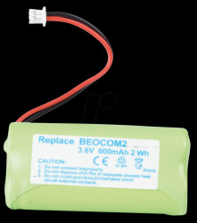 Cordless phone battery, NiMH, 3,6 V, 600 mAh