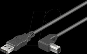 ICOC-U-AB-30-ANG USB 2.0 Cable Type A male &gt; Type B male 90° angled, 3.0m