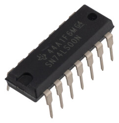 Texas Instruments Bramka logiczna SN74LS00N NAND 4 Otwór przelotowy PDIP wejścia na bramkę: 2 14-pinowy