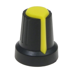 Gałka do potencjometru - oś 6mm - wys. 17mm - znacznik żółty