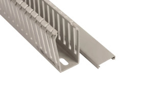 Korytko grzebieniowe samogasnące 25x60 szare z pokrywą UV ECS2560 /2m/ (opak. 70m)