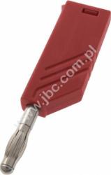 LAS N WS RT Wtyk izolowany 4mm z dodatkowym gniazdem 4mm, przyłącze przykręcane, 24A, czerwony, Hirschmann, 934100101, LASNWSRT