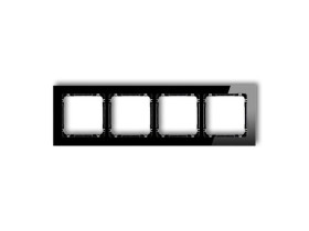DECO Ramka 4 poczwórna uniwersalna - efekt szkła (ramka: czarna: spód: czarny) czarny 12-12-DRS-4 KARLIK