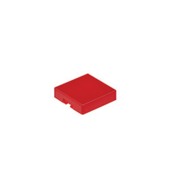 Nakładka na przycisk, Czerwony, Korek z kwadratowym przezroczystym korkiem, 12 x 12 x 3mm