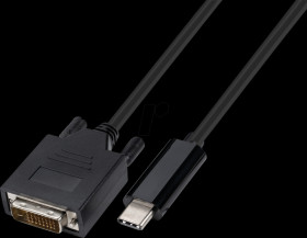 USBC-DVI-MM-B-1,0M USB-C connector to DVI connector, 4K at 30 Hz, 1.0 m