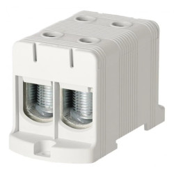 Blok rozdzielczy odgałęźny 2-polowy Al/Cu 35-150mm2 (max. 150mm2) na szynę TH35 szary FJ-E150/2 HEDO