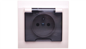 Kier Gniazdo Bryzgoszczelne Z/U Ip44 Z Przesłonami Klapka Przezroczysta...