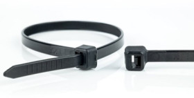 Cable tie, PA, (L x W) 140 x 2.5 mm, bundle-Ø 33 mm, black, UV resistant, -40 to 85 °C, 11072071