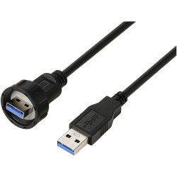 TRU COMPONENTS TC-13543560 USB 3.0 Male to Male Plastic Waterproof Cable 0.5 m
