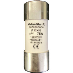 Weidmüller 2870900000 FUSE WSFL 22X58 75A 1K5V GPV Bezpiecznik Zawartość 10 szt.