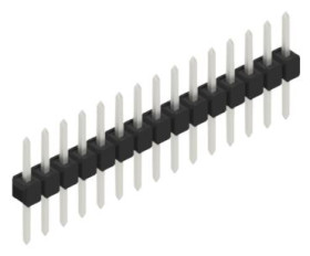 Pin header, 15 pole, pitch 2.54 mm, straight, black, 10046262