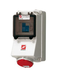 Złącze przemysłowe - zasilające 16A Gniazdo 400 V 4P Żeński MENNEKES Czerwony Montaż ścienny IP44