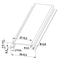 Szyna TS 35x7,5 ocynk (pełna) - 2000 mm (za szt.)
