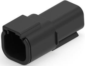 Socket, 4 pole, straight, 2 rows, black, DTMH04-4PC