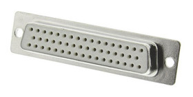 Złącze D-Sub 25-pinowe Żeński Proste Montaż na panelu Cyna