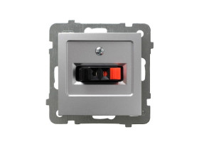 AS Gniazdo głośnikowe pojedyncze (przyłączalność przewodów 0,75mm2) srebrne GG-1G/m/18 OSPEL