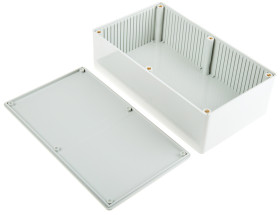 Obudowa Tworzywo ABS odporne na ogień szerokość zew. 110 mm długość zew. 191 mm wys. zew. 61 mm Hammond IP54 Szary