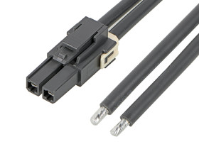 Kabel przewód-płytka, Mega-Fit, 600 V, 25 A, raster: 5.7mm, 600mm, Cyna, Czarny