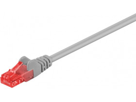 CAT 6 patch cable, U/UTP, grey, 3 m - CCA material