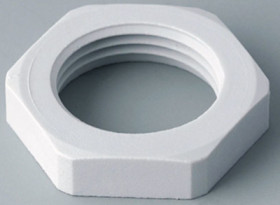 Counter nut, M20 x 1.5, PA, light gray, C2320117
